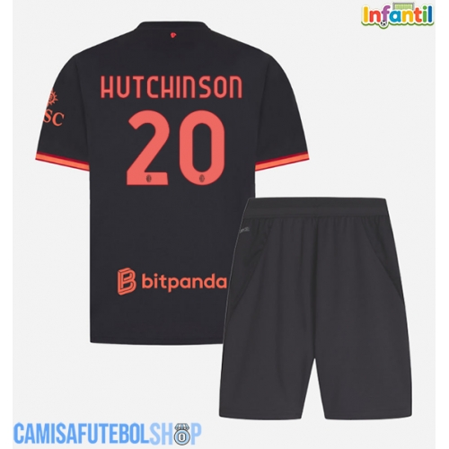 Camisa de time de futebol AC Milan Omari Hutchinson #20 Replicas 3º Equipamento Infantil 2026-27 Manga Curta (+ Calças curtas)